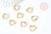 Pendentif médaille coeur zamac doré 14mm, pendentif doré sans nickel pour la création bijoux,médaille or, x1 G8180