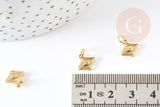 Pendentif médaille losange oeil laiton doré 18K texturé, un pendentif doré sans nickel pour la création,médaille or,10mm, x1 (G4672)