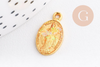 Pendentif médaille ovale Vierge Marie émaillée 17.5mm x1 AVEC DEFAUT (G8839-D)