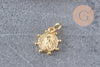 Pendentif médaille ovale Vierge Marie laiton doré 11mm, x1 (G3480)