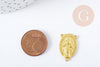 Pendentif médaille ovale Vierge Marie zamac doré 3 attaches 23mm x5 G8882