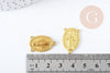 Pendentif médaille ovale Vierge Marie zamac doré 3 attaches 23mm x5 G8882