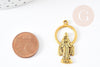 Pendentif médaille ovale Vierge Marie zamac doré 36mm, x1 (G1245)