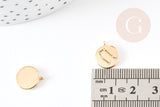 Pendentif médaille ronde Gémeau laiton doré 18K 13mm, x1 (G3585)