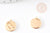 Pendentif médaille ronde Gémeau laiton doré 18K 13mm, x1 (G3585)