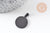 Pendentif médaille ronde acier 304 inoxydable IP noir opaque 23.5mm, x1 (G10881)