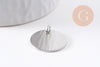 Pendentif médaille ronde acier IP 304 inoxydable doré/platine 20mm x1 (G10173)