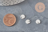 Silver-colored stainless steel round medallion pendant 7mm, x10 (G11346)