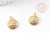 Pendentif médaille ronde oeil laiton doré 18K texturé zircon, sans nickel pour la création bijoux médaille or,18mm, x1 (G5328)