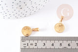 Pendentif médaille ronde petits coeurs acier doré, pendentif doré,sans nickel, acier doré, création bijoux,médaille or,16mm,x1 (G3050)