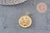 Pendentif médaille ronde planète laiton doré 18K zircons multicolore 23.5mm,pour la création bijoux médaille or, x1 (G6075)