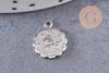 Pendentif médaille ronde signe astrologique laiton argenté 14mm, x1 (G3462)