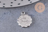 Pendentif médaille ronde signe astrologique laiton platine 14mm, x1 (G3462)