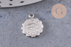 Pendentif médaille ronde signe astrologique laiton platine 14mm, x1 (G3462)