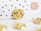 Pendentif médaille ronde texturée oeil laiton doré 18K zircons multicolore 14mm x1 G6258