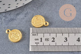 Pendentif médaille rondes Saint Benoit zamac doré 14mm, x10 (G1623)