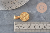 Colgante de medalla triskel de acero inoxidable 304 dorado IP, 22.5mm, x1 (G11359)