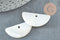 Pendentif nacre blanche naturelle demi-cercle,coquillage blanc, 30mm, x2 (G4151)
