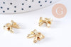 Pendentif noeud papillon zamac doré 11mm, x2 (G10651)