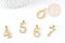 Pendentif numéro laiton doré 14K cristal blanc 23mm, x1 (G4803)