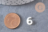 Pendentif numéro nacre naturelle blanche numéro 10mm, x1 (G10835)