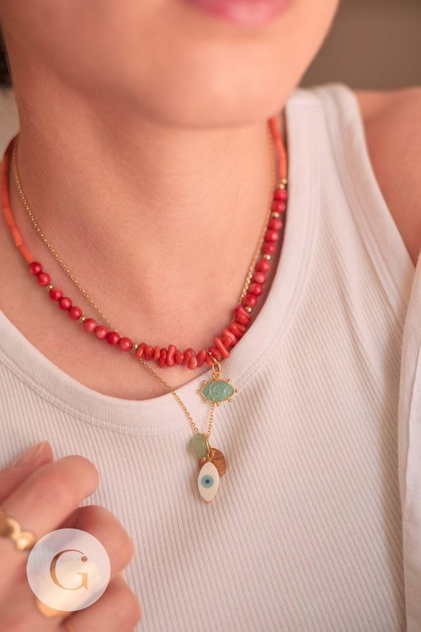 Pendentif oeil amazonite naturelle argent 925 doré 18K 15mm,x1 (G9871)