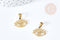 Pendentif oeil protecteur acier doré 304 inoxydable 18.5mm, x1 (G8727)