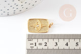 Pendentif oeil protecteur chance en laiton zircon 18K,Pendentif doré porte-bonheur,23mm x1 G4468