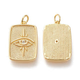 Pendentif oeil protecteur chance en laiton zircon 18K,Pendentif doré porte-bonheur,23mm x1 G4468