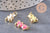 Pendentif ourson laiton doré 18K résine colorée 17.5mm, pendentif laiton jouet, bijou d'enfance, x1 (G6263)