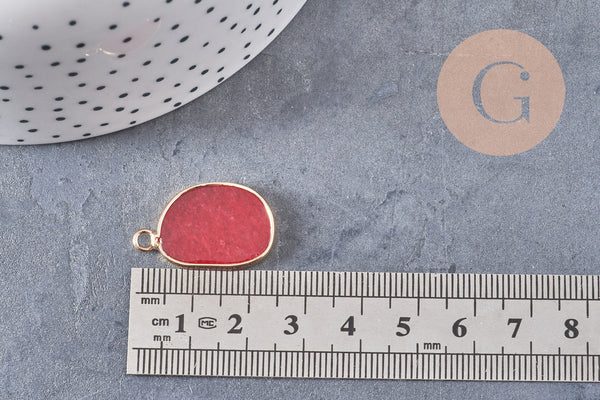 Pendentif oval jade rouge , Pendentif bijou pierre naturelle, pendentif pierre naturelle,jade naturel,25mm, x1, G4101