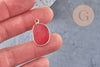 Pendentif oval jade rouge , Pendentif bijou pierre naturelle, pendentif pierre naturelle,jade naturel,25mm, x1, G4101