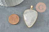 Pendentif ovale Quartz,Pendentif pour bijoux, pendentif pierre, pierre naturelle, quartz naturel,Quartz blanc,création bijoux,40mm, x1 G1288