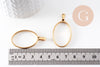 Pendentif ovale acier 201 inoxydable doré sans fond 35mm, x1 (G10190)