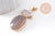 Pendentif ovale agate naturelle colorée et perle d'eau douce naturelle laiton doré 42-43mm, x1 (G10345)