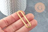 Pendentif ovale allongé laiton brut 46mm, x2 (G4683)