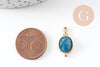 Pendentif ovale apatite bleue naturelle 20.5mm, x1 (G10896)