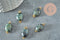 Pendentif ovale jaspe kambaba vert et laiton doré 19mm,pendentif création bijoux pierre naturelle, x1 G5756