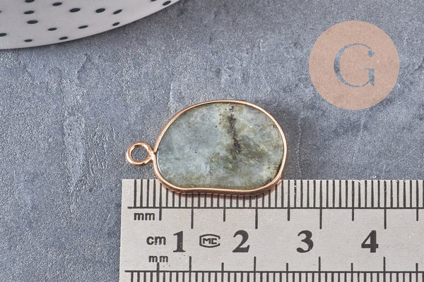 Pendentif ovale labradorite labradorite naturelle 25mm, x1 (G1139)