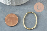 Pendentif ovale martelé laiton brut, fournitures bijoux, breloque laiton brut,pendentif laiton brut,29mm, x2 (G3303)