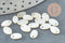 Pendentif ovale nacre blanche naturelle,perle ovale, coquillage blanc,8mm,x20 (G4152)