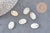 Pendentif ovale nacre blanche naturelle,perle ovale,nacre naturelle,coquillage blanc,création bijoux,15mm, X10 (G0390)