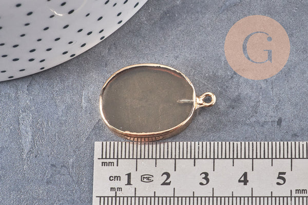 Pendentif ovale quartz fumé naturel 28mm, x1 (G1137)