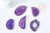 Pendentif ovale tranche agate violette 50-110mm,Pendentif pour bijoux,pierre naturelle, x1 (G8361)