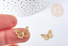 Pendentif papillon filigrane acier 201 inoxydable doré 18mm, x1 (G8725)