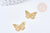 Pendentif papillon filigrane acier 201 inoxydable doré 18mm, x1 (G8725)