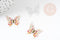 Pendentif papillon filigrane coloré laiton doré 16.5x19mm , pendentif sans nickel,x2 (G4666)