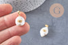 Pendentif perle naturelle Keshi oeil laiton doré 17-27mm x1 (G2028)