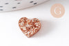 Pendentif petit coeurs acrylique 10mm, x5 (G10208)