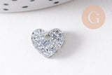 Pendentif petit coeurs acrylique 10mm, x5 (G10208)
